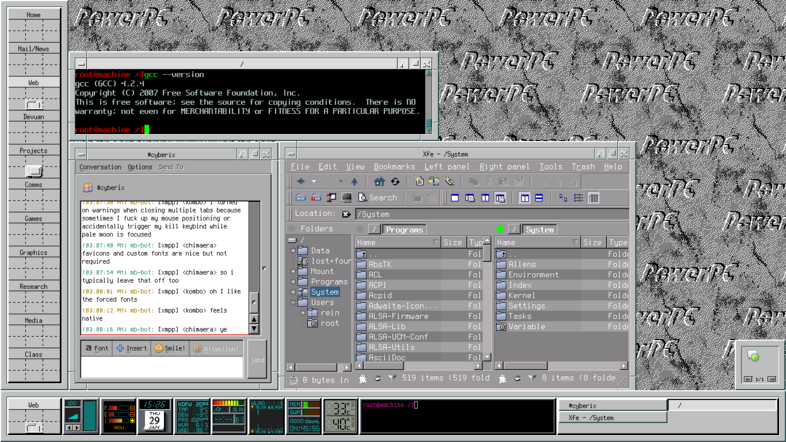 fvwm2 on gobolinux, powerpc aesthetic