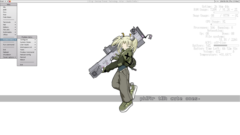 Fluxbox on Debian 12, remake of a 2005 setup from linux-ru
